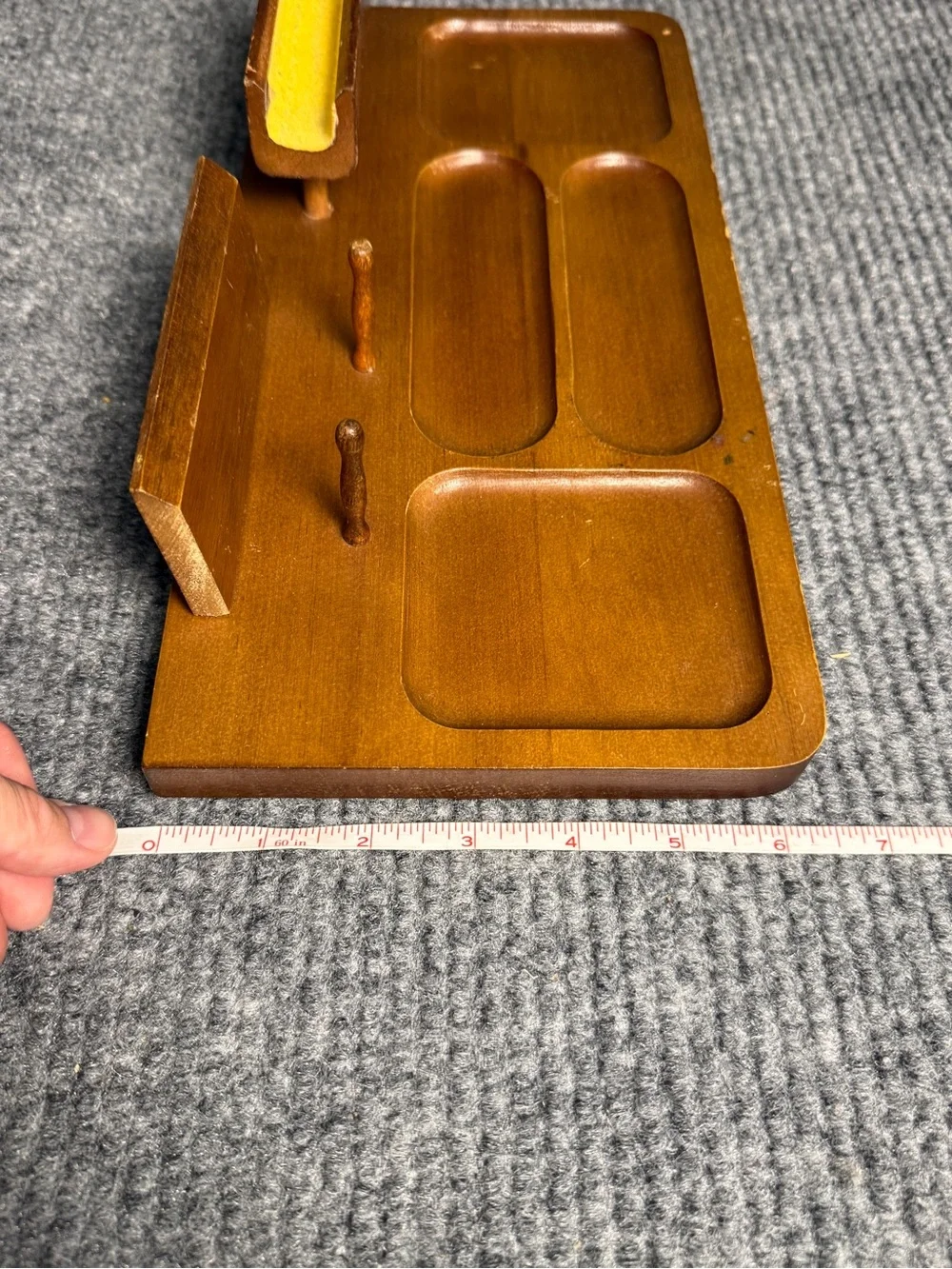 Vintage Mid-Century Wooden Valet Tray, Dresser, or Desk Organizer Tray
